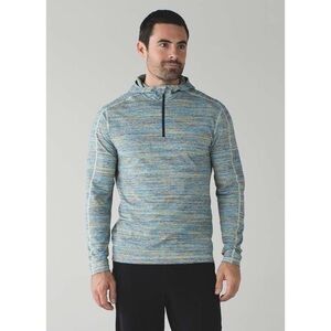 Lululemon Space Dye Camo Deep Navy Alberta Lake Blue Surge Warm Hoodie EUC Sz S
